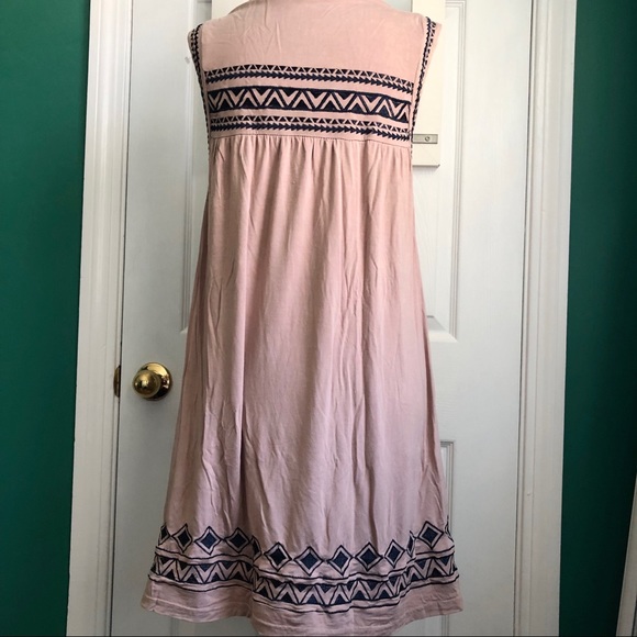 POL Embroidered dress size small beige with navy embroidery - Picture 6 of 7